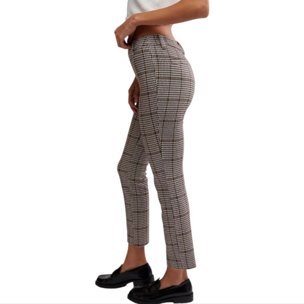 {Free People} NWT Molly Slim Plaid Pants - Size 8 - Picture 3 of 17